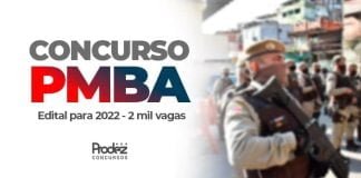 Concurso PM BA: edital dia 28/9, diz governador! Concurso PM BA