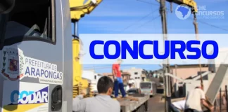 Concurso Arapongas PR: inscrições abertas. VEJA!