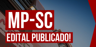 Edital MP SC Promotor SAIU! Inicial R$ 30,6 mil! Confira