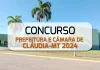 Concurso Cláudia MT: SAIU edital! 76 vagas! Até R$ 11 mil! Concurso Cláudia MT